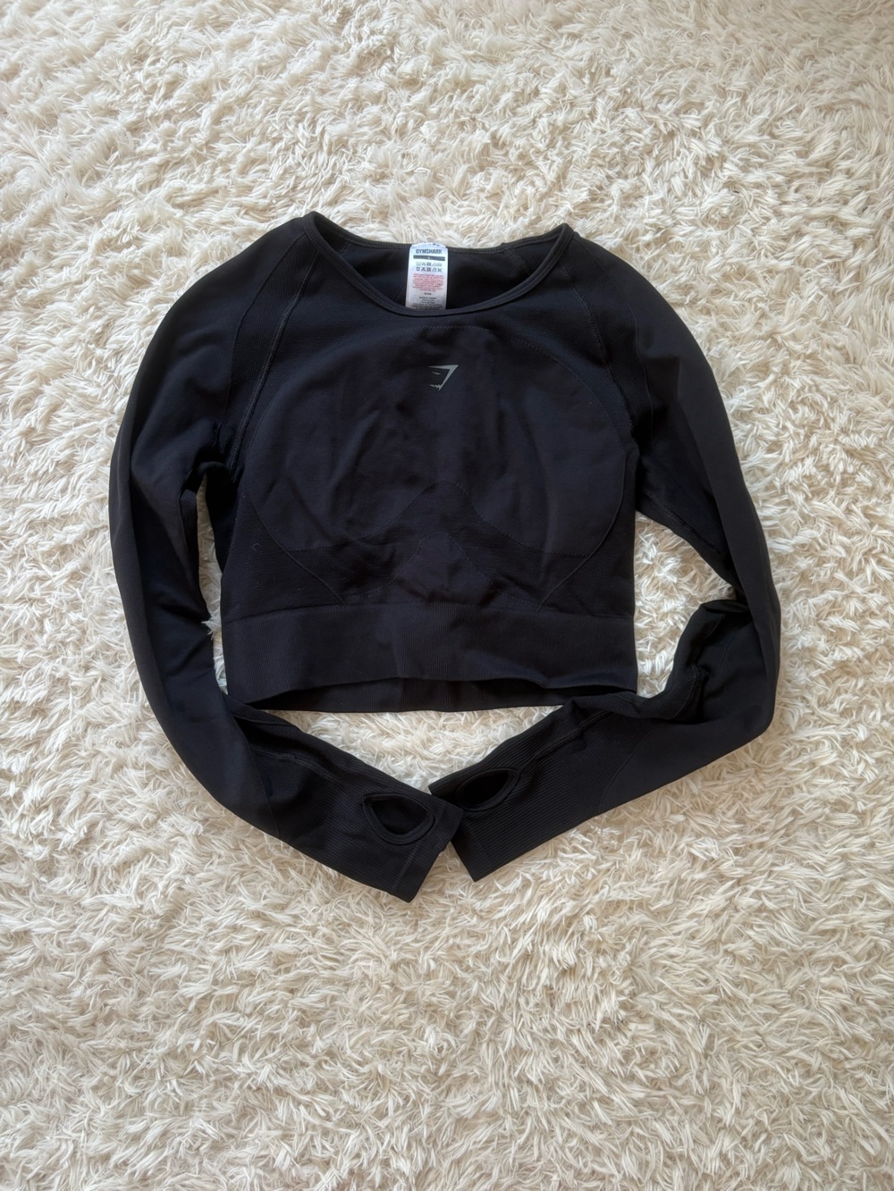 Gymshark Black Long Sleeve Crop Top